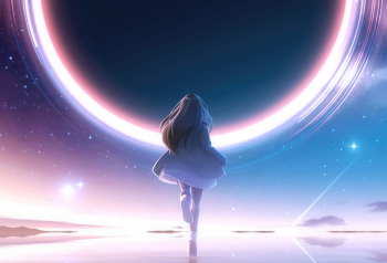 Poster Anime Girl Reflection Starry Night 61x90cm poster1257 