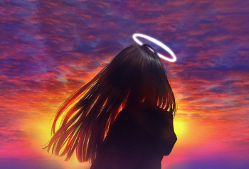 Poster Anime Girl Sunset Glow Loneliness 61x90cm poster1058 