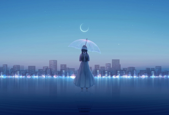 Poster Anime Girl Umbrella City 61x90cm poster1037 