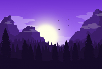 Poster Birds Vector Landscape Minimal 61x90cm poster1264 