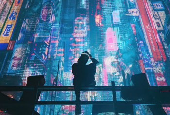 Poster Longing Cyberpunk Neon Lights 61x90cm poster690 