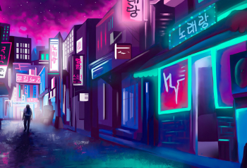 Poster Night City Neon Lights And Me 61x90cm poster661 