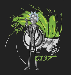 Poster Rick Sanchez As James Bond 61x90cm 