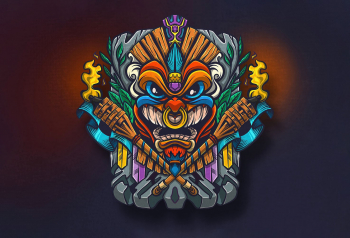 Poster Tiki Totem Illustration 61x90cm poster1249 