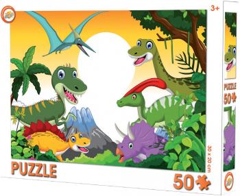 Puzzle Dinosaurs 50 piese 30 x 20 cm 