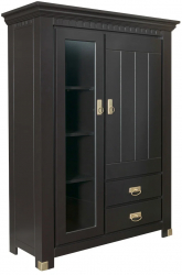 Comoda Bar Saint Tropez Cu 2 Usi Si 2 Sertare Negru 111 Cm