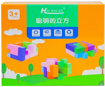 Puzzle din lemn - Forme 3D 