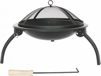 Vatra de foc rotund 54 x 37 cm negru otel BB-CH712