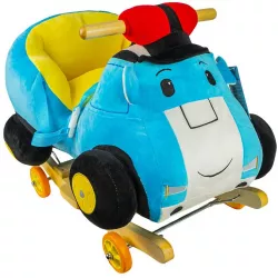 Balansoar pentru bebelusi Masina politie lemn + plus cu rotile 60x34x46 cm 