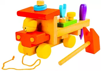 Locomotiva din lemn demontabila Jucarie de tras 