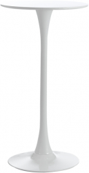 Masa bar inalta rotunda alba ASPEN D60xh110cm blat MDF melaminat picior si baza metalica 