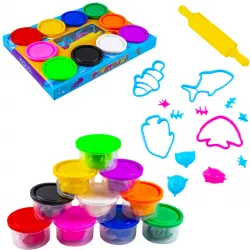 Plastilina modelaj 10 culori 60 g - NEBO 