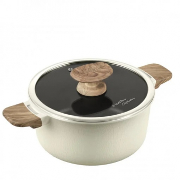 Cratita aluminiu turnat cu capac dimensiune 20x9 cm capacitate 2.5l manere soft acoperire ceramica Multicolor 