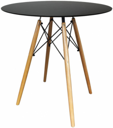 Masa bucatarie moderna rotunda OSLO D80xh72cm neagra blat MDF melaminat 