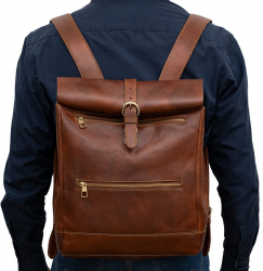 Rucsac barbati din piele naturala vachetta RR129A 