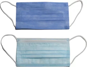 Set masti HiCare BFE99 mastile medicale si BFE95 mastile igienice 3 straturi 3 pliuri albastru-mov si bleu 300 bucati 