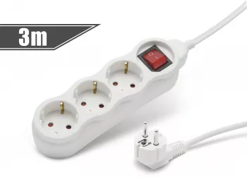 Delight - Prelungitor 3 prize cu intrerupator 3 m 