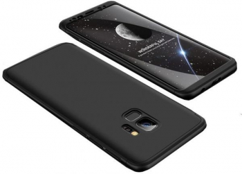 Husa Samsung Galaxy S9 FullBody Elegance Luxury Negru acoperire completa 360 grade cu folie de protectie gratis 