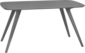 Masa sufragerie gri dreptunghiulara KEATLEY 140x80xh75cm blat MDF cu acoperire plastic antiderapant picioare metalice 
