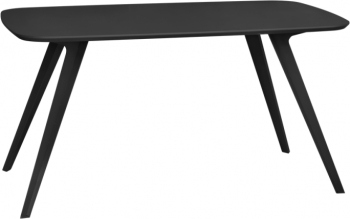 Masa sufragerie neagra dreptunghiulara KEATLEY 140x80xh75cm blat MDF cu acoperire plastic antiderapant picioare metalice 