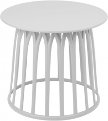 Masuta cafea alba rotunda OSHU D50xh45cm polipropilena 