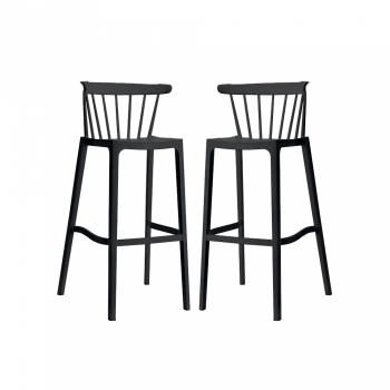 Set 2 scaune bar ASPEN polipropilena 51x54xh103cm negre 