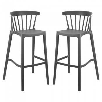 Set 2 scaune inalte bar ASPEN 51x54xh103cm polipropilena gri 