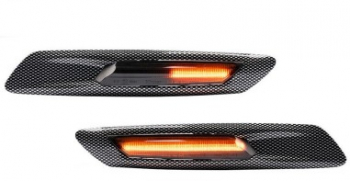 Set 2 Semnalizari Carbon Aripa LED Dinamice secventiale cu sticla fumurie pentru BMW F10 F11 F07 fara facelift 