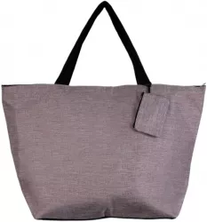 Geanta de weekend gri din material textil panzat 