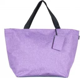 Geanta de weekend lila din material textil panzat 