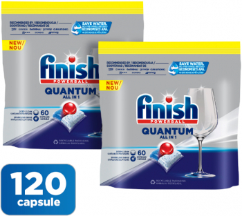 Detergent capsule pentru masina de spalat vase Finish Quantum All in 1 2x60 buc 120 spalari