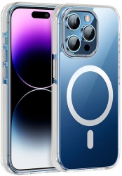Husa de protectie din policarbonat Hoco Magnetic Dual-Color Case pentru iPhone 15 Pro - Alb 
