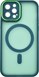 Husa tip MagSafe Camera Protection Matte Silicon pentru iPhone 12 Verde Inchis