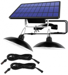 Lampa-bec dubla solara cu 2 becuri 