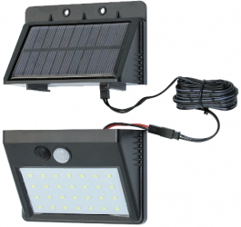 Lampa LED cu incarcare solara cu senzor de miscare si panou extern 30LED IP65