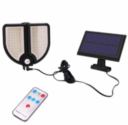 Lampa solara dubla 90 LED cu panou telecomanda senzor de miscare 
