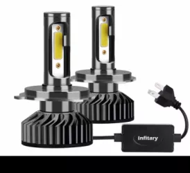 Set 2 becuri LED auto F2 H7 100W ventilator 6000K 12000LM 