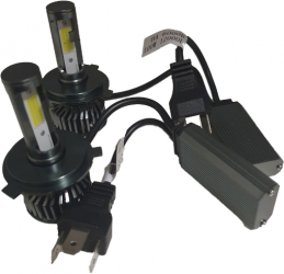 Set 2 becuri led H4 F2 12000 lumeni putere 100W 6000k lumina alb-rece. 