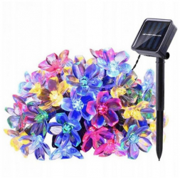 Set 2 x Instalatie Solara de Gradina Flori de Cires cu 50 LED-uri multicolor 5 metri