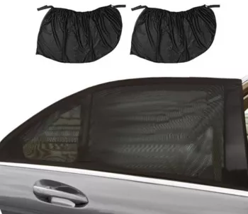 Set 2 x Parasolare auto pentru geamuri laterale universale negru 50 100 cm semitransparente elastice 
