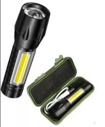 Set 2x Mini Lanterna de mana LED T6 3 moduri de iluminare fascicul reglabil 