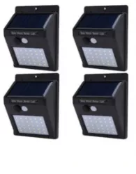 Set 4 Lampi Solare cu 30 LED senzor de miscare si senzor de lumina 