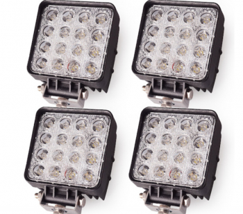 Set 4 x proiector LED auto offroad 48W carcasa aluminiu 12-24V 