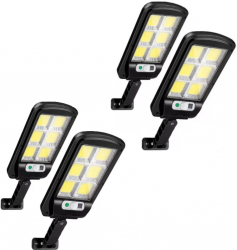 Set 4x Lampa solara 120LED senzor de miscare 3 moduri de iluminare telecomanda 