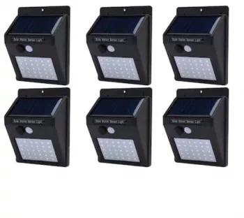 Set 6 lampi solare cu 30 led senzor de miscare si senzor de lumina