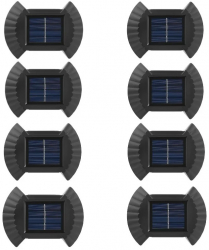Set 8 lampi solare cu LED pentru perete scari lumina bidirectionala alba 