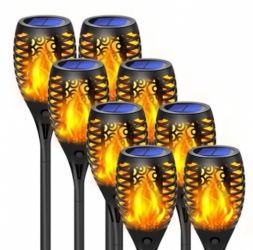 Set 8 x Lampa solara tip torta cu efect flacara 58 cm 