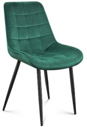 Scaun dining din velur verde 