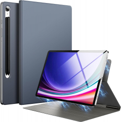 Husa Magnetica pentru Samsung Galaxy Tab S9 FE 11 inch 2023 Smart Cover cu Stand si suport S-Pen - Gri 