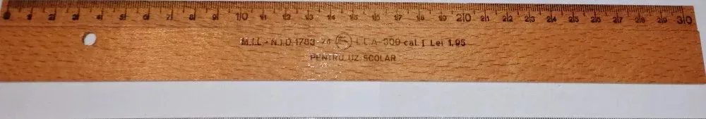 Rigla/Liniar lemn 30cm 